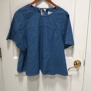 J crew blue blouse